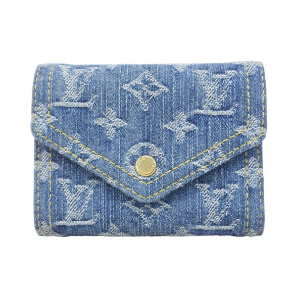 LOUIS VUITTON Accessories - Louis Vuitton Tri-fold Wallet Monogram Denim Portefeuille Victorine M13212 Bl...